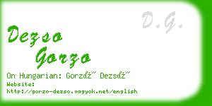 dezso gorzo business card